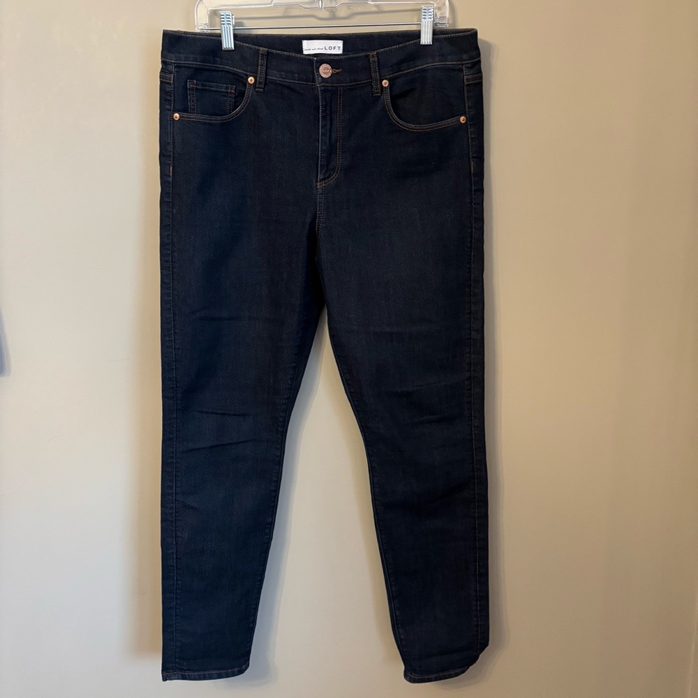 LOFT Dark Indigo Skinny Jeans - Picture 2 of 9